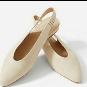Everlane V Slingback Size 9.5 in light taupe suede